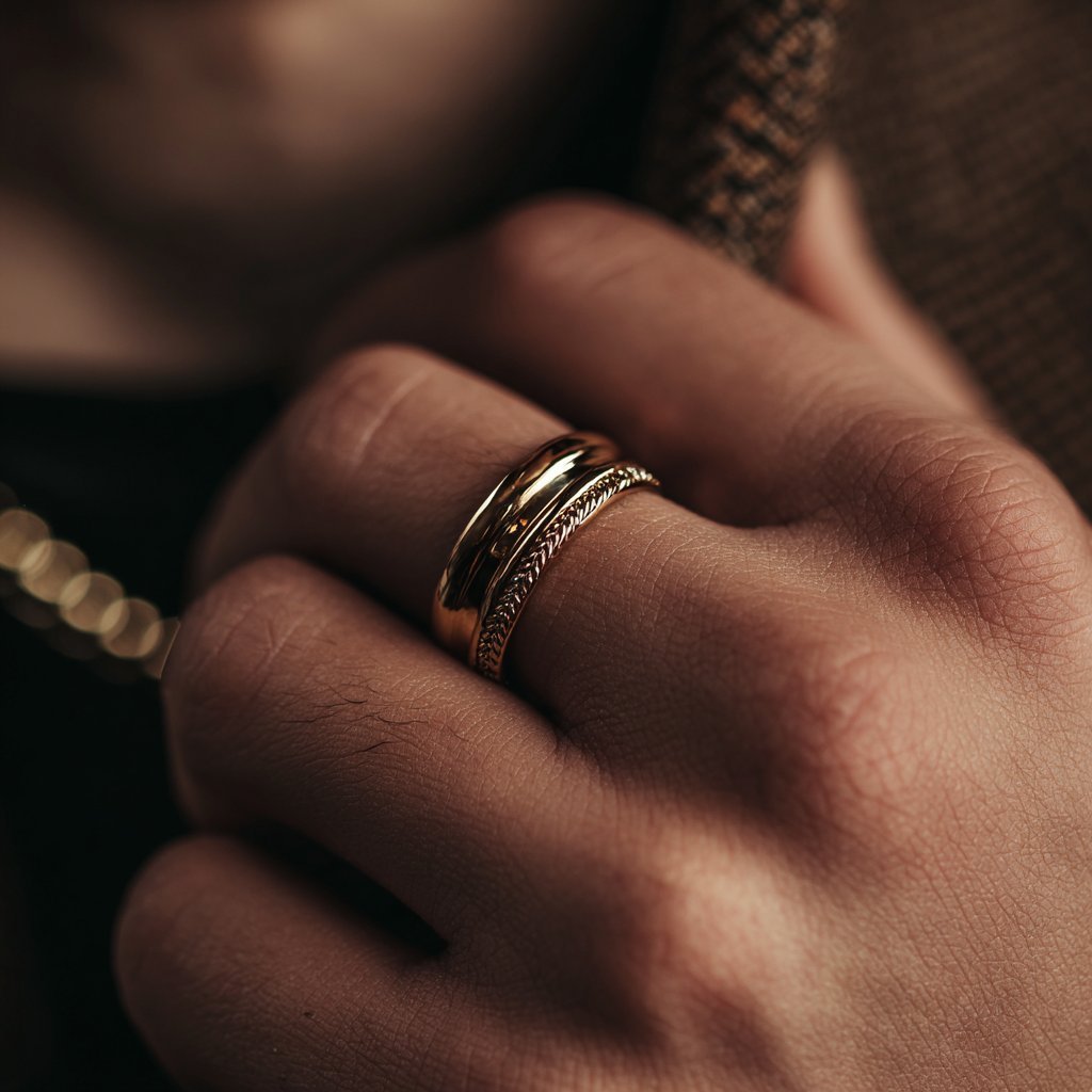 rose gold mens wedding band ring