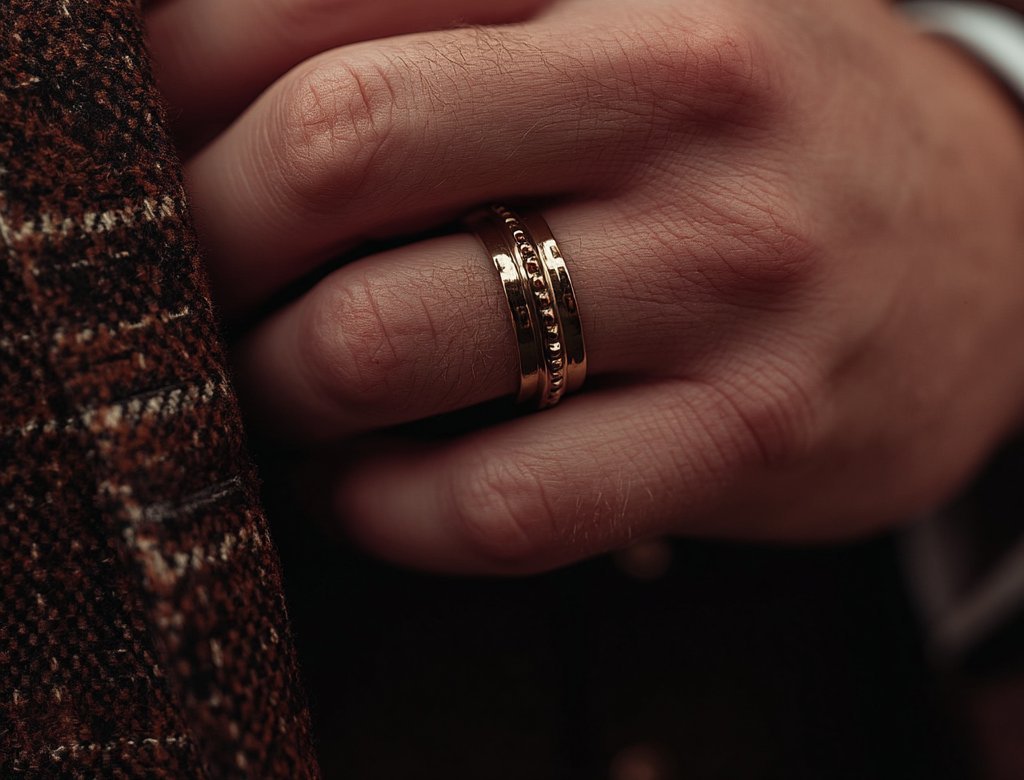 gold mens band wedding ring