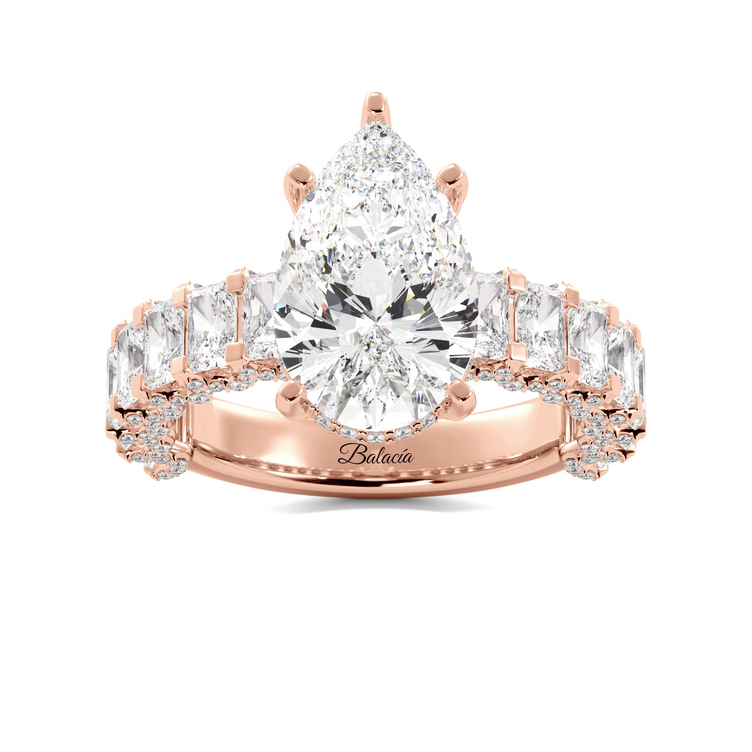 Pear rose gold engagement ring