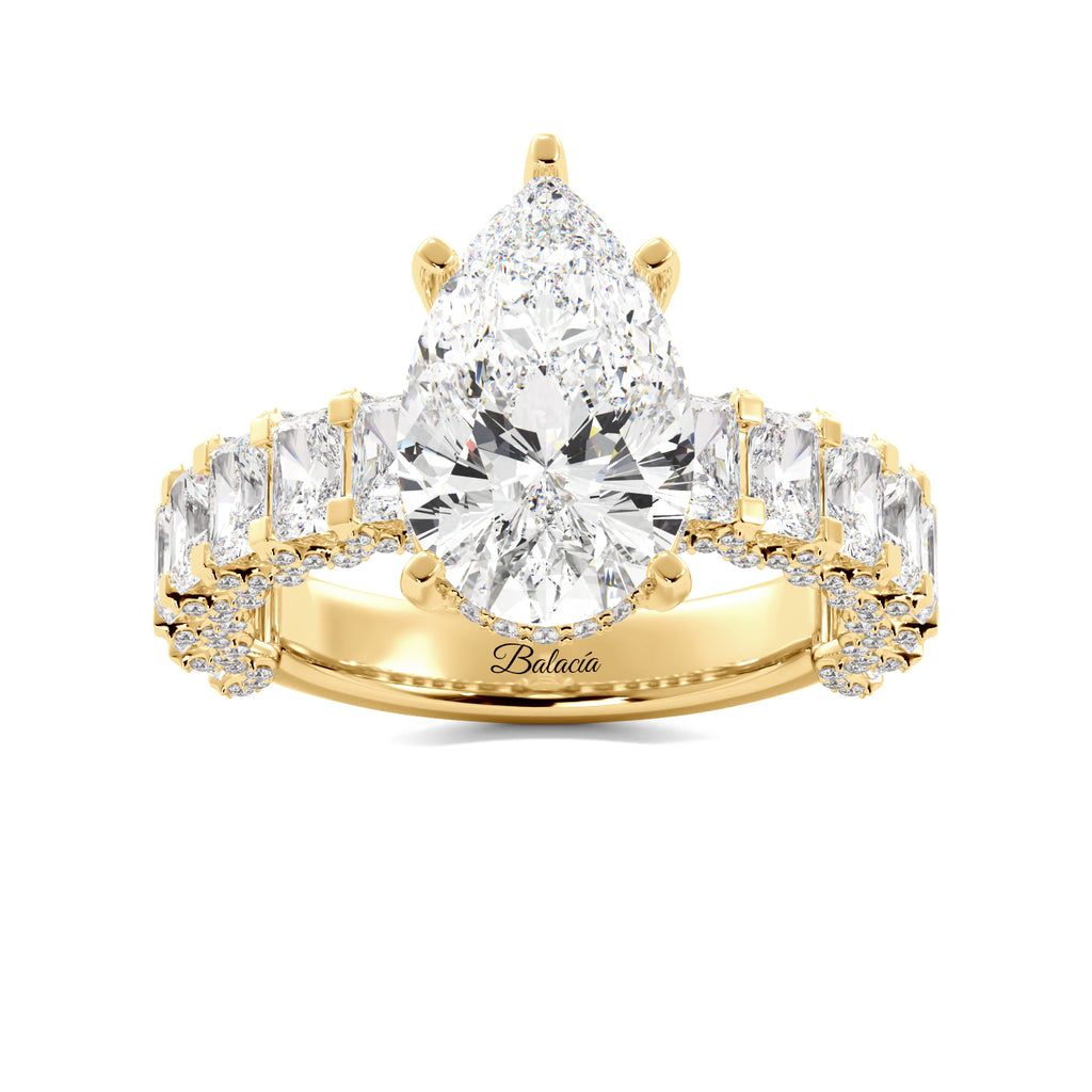 Pear gold engagement ring