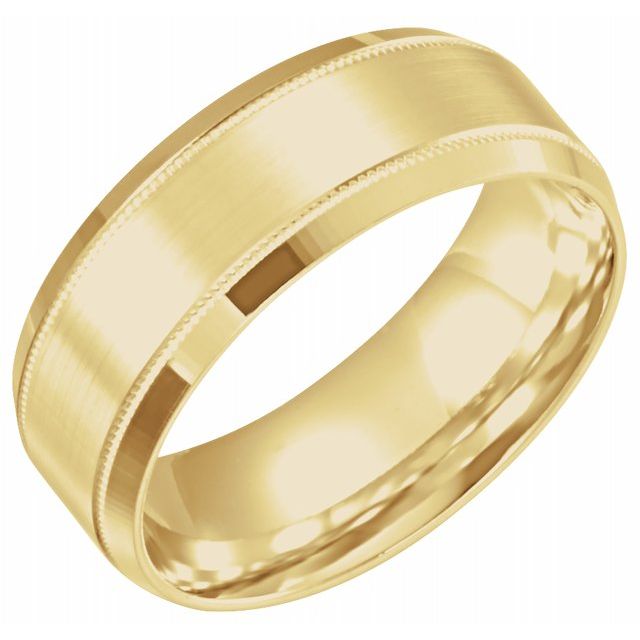 10K Yellow 6 mm Beveled - Edge Band with Milgrain - Balacia