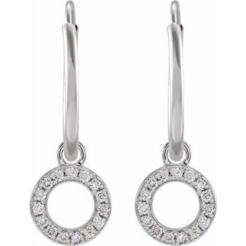14K .04 CTW Natural Diamond Single Initial O Hoop Earring - Balacia