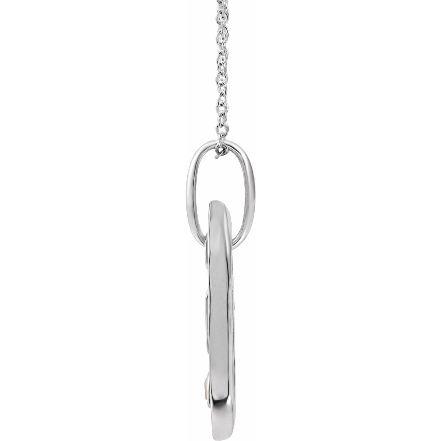 14K .05 CT Natural Diamond Initial U 16 - 18" Necklace - Balacia
