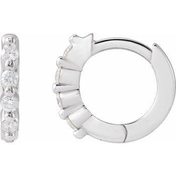 Natural diamond hoop earrings