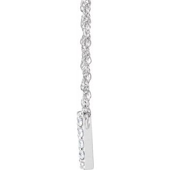 14K 1/10 CTW Natural Diamond Lowercase Initial V 16" Necklace - Balacia