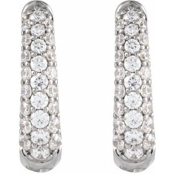 14K 1/2 CTW Natural Diamond Hoop Earrings - Balacia