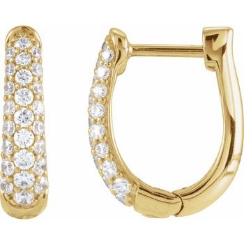 14K 1/2 CTW Natural Diamond Hoop Earrings - Balacia
