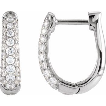 14K 1/2 CTW Natural Diamond Hoop Earrings - Balacia