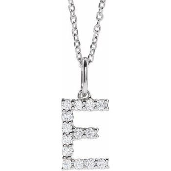 14K 1/5 CTW Lab - Grown Diamond Initial E 16 - 18" Necklace - Balacia
