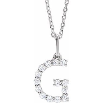 14K 1/5 CTW Lab - Grown Diamond Initial G 16 - 18" Necklace - Balacia