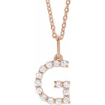 14K 1/5 CTW Lab - Grown Diamond Initial G 16 - 18" Necklace - Balacia