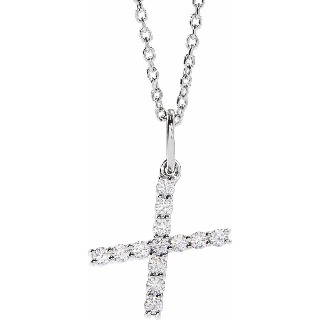 14K 1/5 CTW Lab - Grown Diamond Initial X 16 - 18" Necklace - Balacia