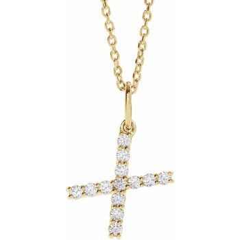 14K 1/5 CTW Lab - Grown Diamond Initial X 16 - 18" Necklace - Balacia