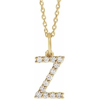 14K 1/5 CTW Lab - Grown Diamond Initial Z 16 - 18" Necklace - Balacia