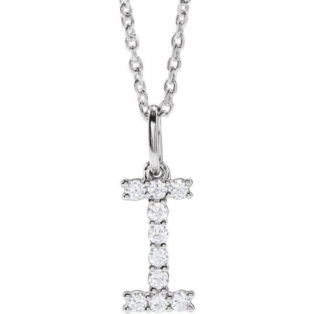 14K 1/6 CTW Lab - Grown Diamond Initial I 16 - 18" Necklace - Balacia