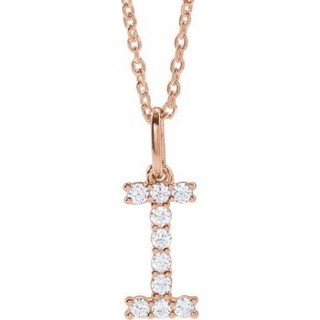14K 1/6 CTW Lab - Grown Diamond Initial I 16 - 18" Necklace - Balacia