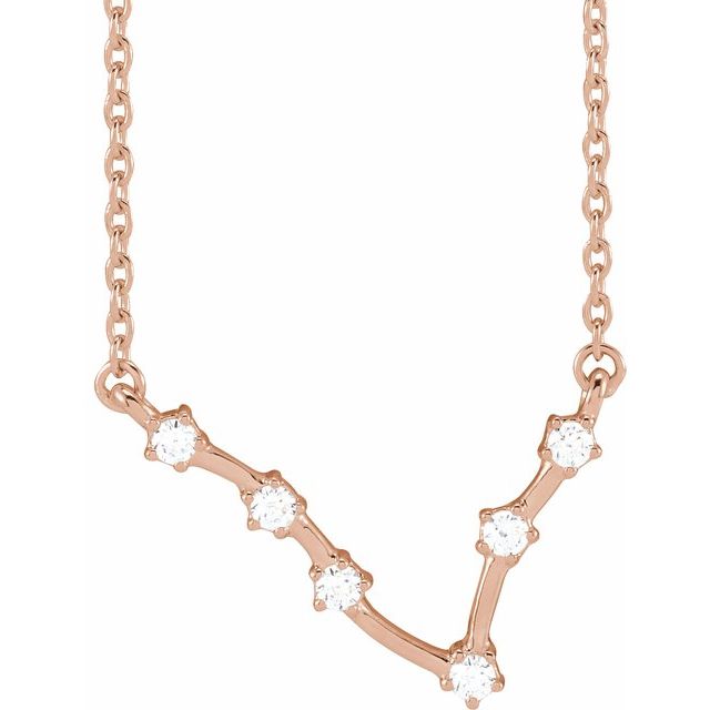 14K 1/8 CTW Diamond Pisces 16 - 18" Necklace - Balacia