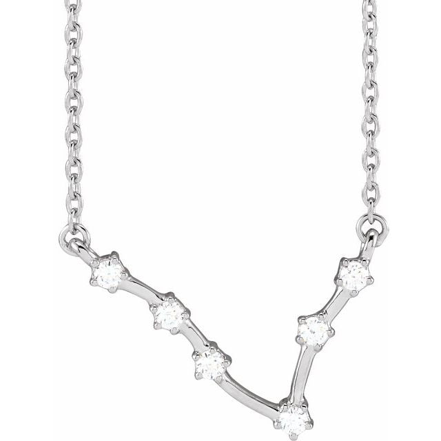 14K 1/8 CTW Diamond Pisces 16 - 18" Necklace - Balacia