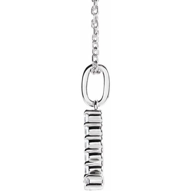 14K 1/8 CTW Lab - Grown Diamond Initial L 16 - 18" Necklace - Balacia