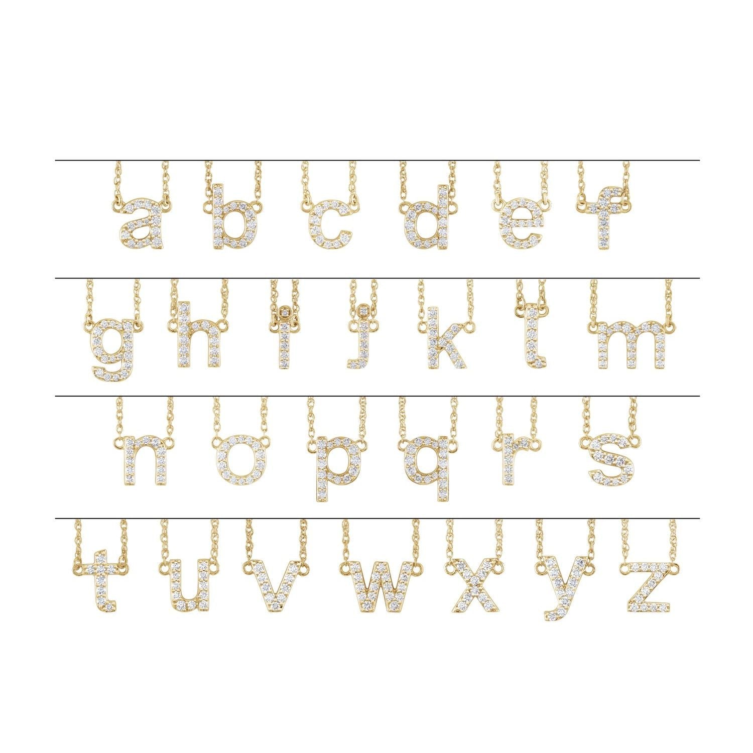 14K 1/8 CTW Natural Diamond Lowercase Initial A 16" Necklace - Balacia