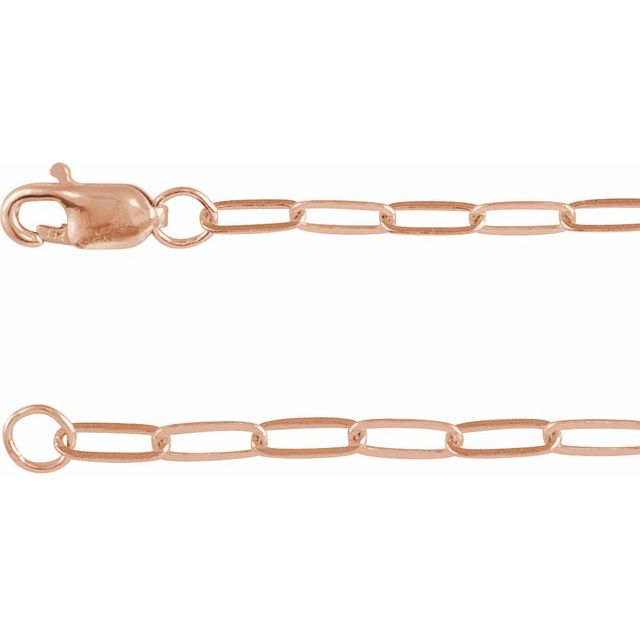 14K 2.1 mm Paperclip - Style 18" Chain - Balacia