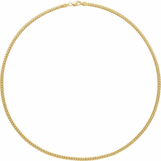 14K 3.3 mm Miami Cuban Link 18" Chain with Lobster Clasp - Balacia