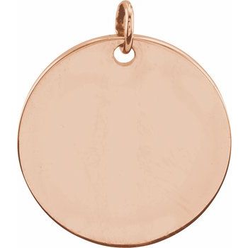 14K 9.5 mm Engravable Round Disc Pendant - Balacia