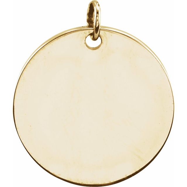 14K 9.5 mm Engravable Round Disc Pendant - Balacia