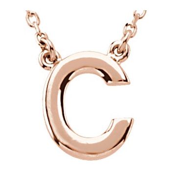 14K Block Initial C 16" Necklace - Balacia