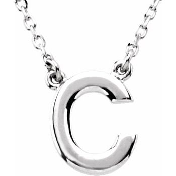 14K Block Initial C 16" Necklace - Balacia