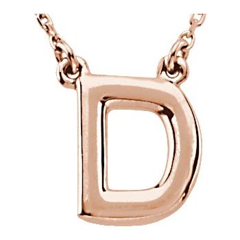 14K Block Initial D 16" Necklace - Balacia