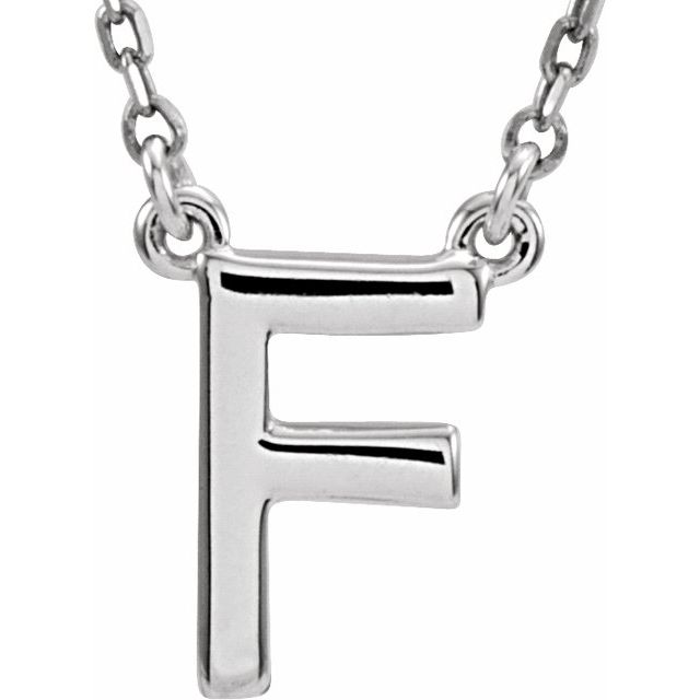 14K Block Initial F 16" Necklace - Balacia
