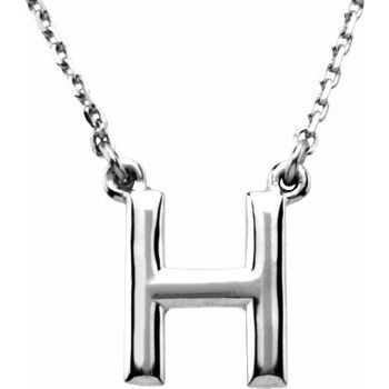14K Block Initial H 16" Necklace - Balacia