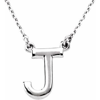 14K Block Initial J 16" Necklace - Balacia