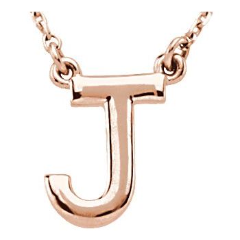 14K Block Initial J 16" Necklace - Balacia