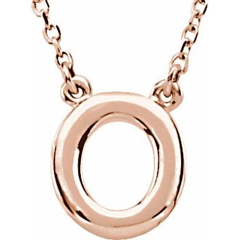 14K Block Initial O 16" Necklace - Balacia