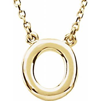 14K Block Initial O 16" Necklace - Balacia