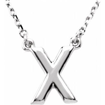 14K Block Initial X 16" Necklace - Balacia