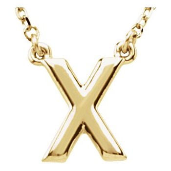 14K Block Initial X 16" Necklace - Balacia