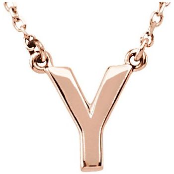 14K Block Initial Y 16" Necklace - Balacia
