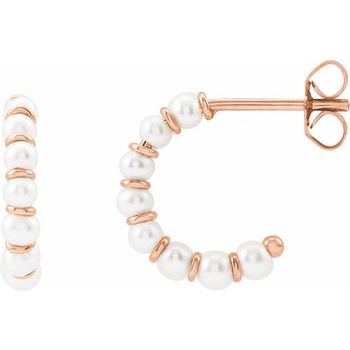 14K Cultured Freshwater Pearl 14.9 mm Hoop Earrings - Balacia