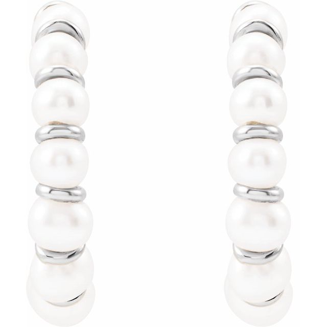 14K Cultured Freshwater Pearl 14.9 mm Hoop Earrings - Balacia