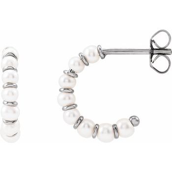 14K Cultured Freshwater Pearl 14.9 mm Hoop Earrings - Balacia