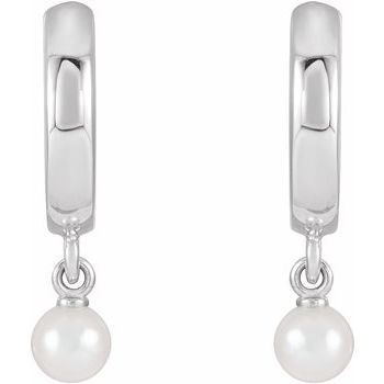 14K Cultured Seed Pearl Hoop Earrings - Balacia