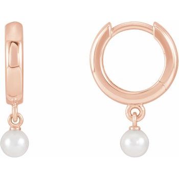 14K Cultured Seed Pearl Hoop Earrings - Balacia