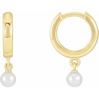 14K Cultured Seed Pearl Hoop Earrings - Balacia