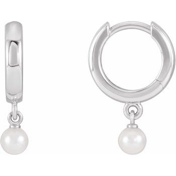 14K Cultured Seed Pearl Hoop Earrings - Balacia