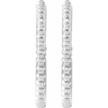 14K Elongated Oval Rope Huggies - Balacia
