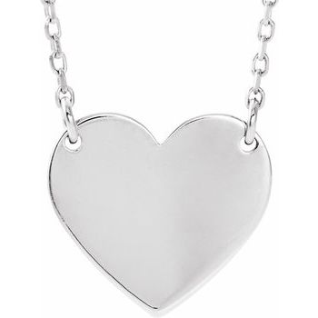 14K Engravable Heart 16 - 18" Necklace - Balacia