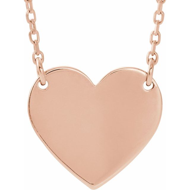 14K Engravable Heart 16 - 18" Necklace - Balacia